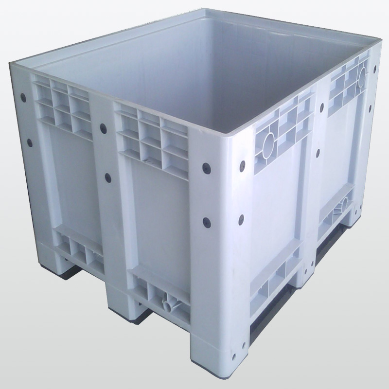 Plastic Pallet Bulk Container with Lid and Wheels