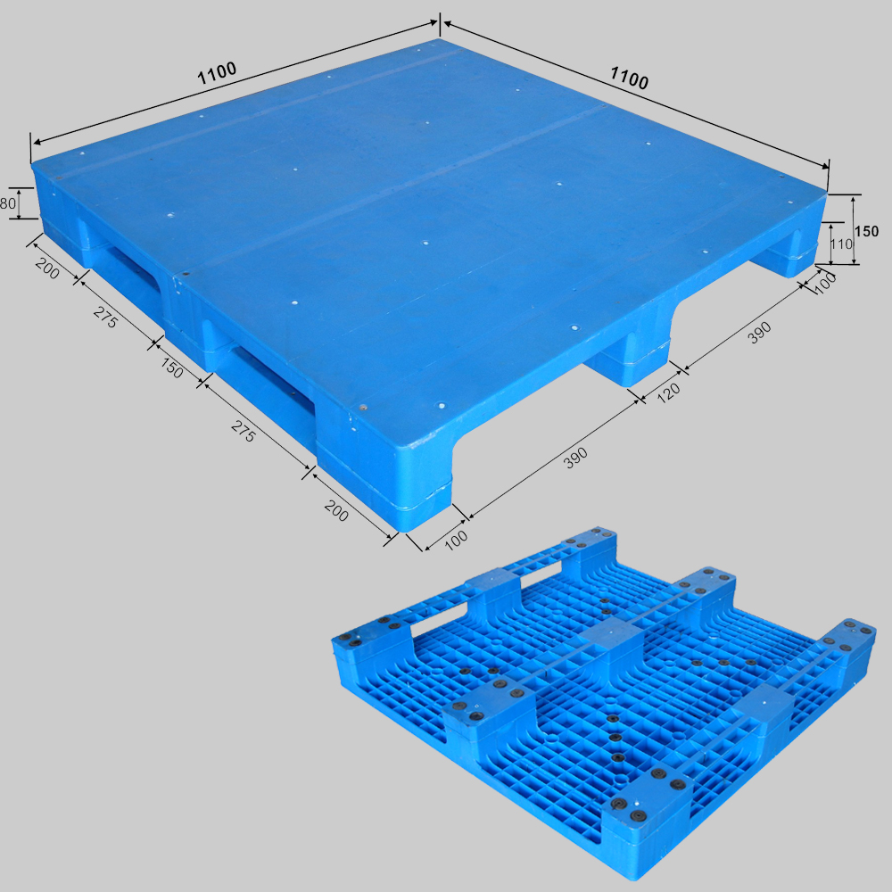  1100*1100*150 /170 /180 mm 3 runners closed deck plastic pallet