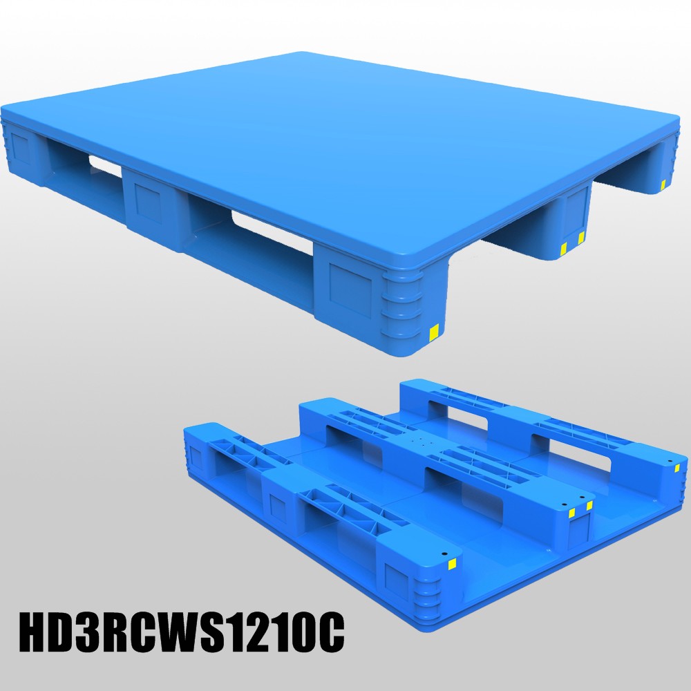 1200 x 1000 Hygienic Smooth Plastic Solid Top Rackable Pallets