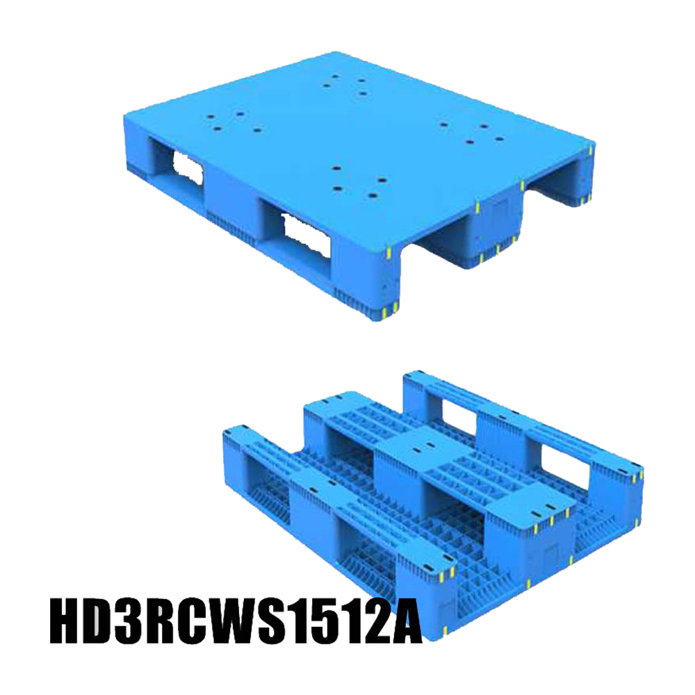  1500*1200 Three Runners Closed Deck Rackable Plastic Pallets