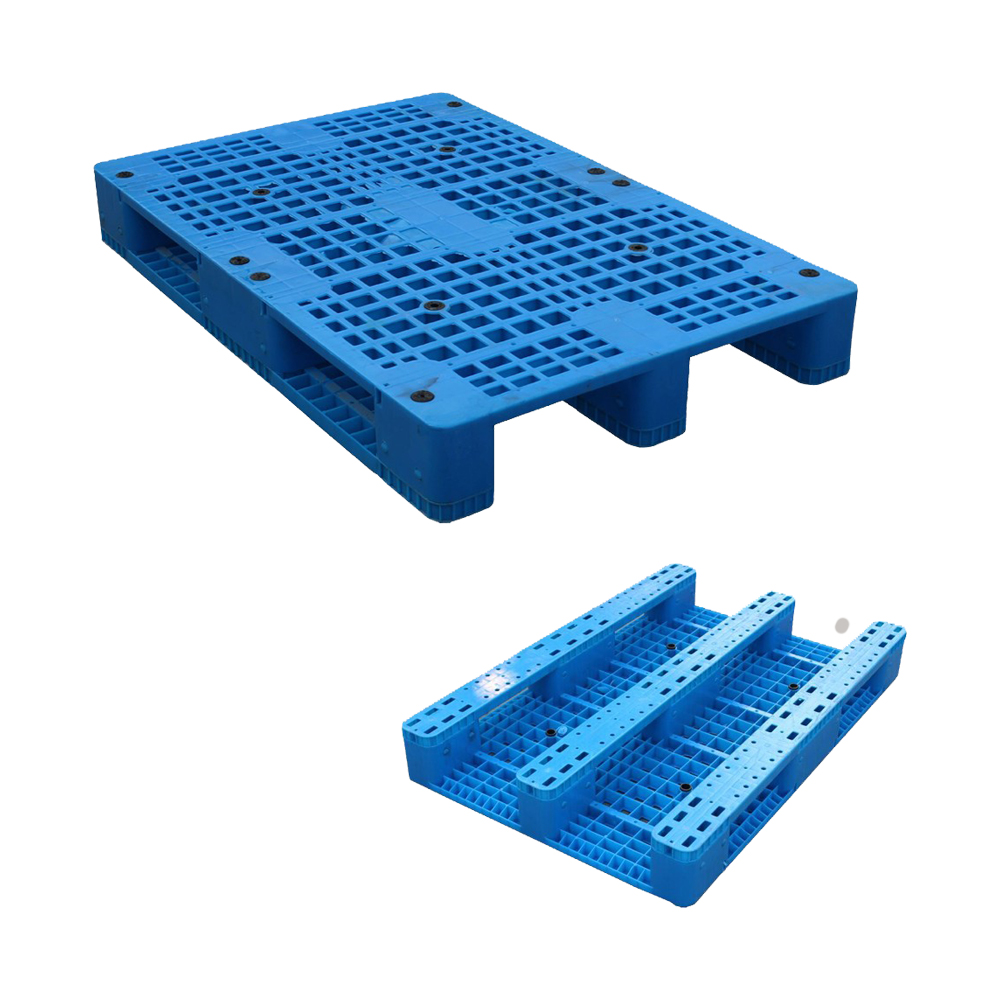 1200*800 Three Runners Hdpe Blue Plastic Pallet