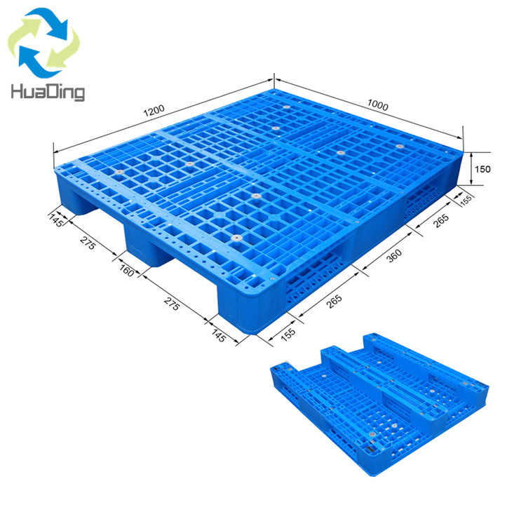 1200*1000 Three Runner Grid Deck Rackable Plastic Pallet