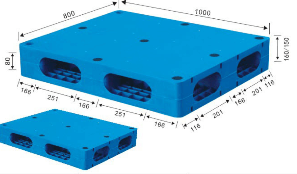 Closed Deck Plastic Pallets 1000 X 800 for Storage