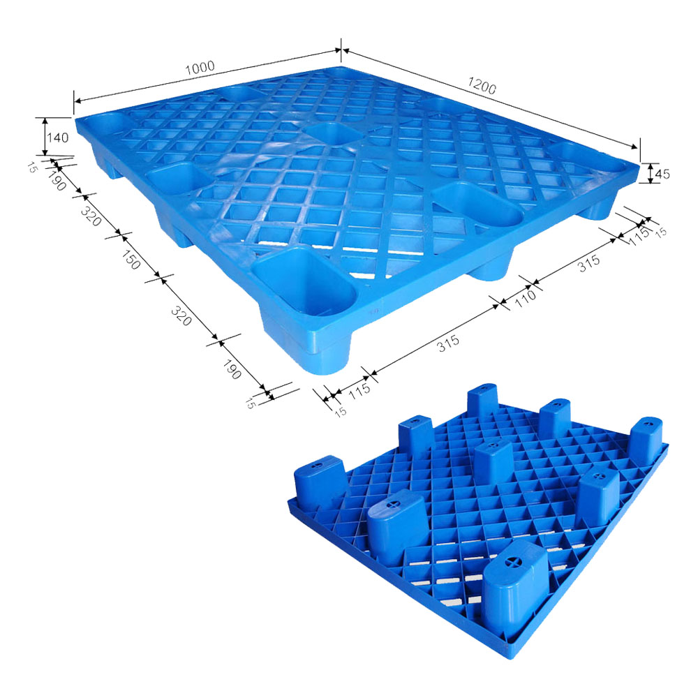 L1200*W1000*H140mm Nestable Plastic Export Pallets