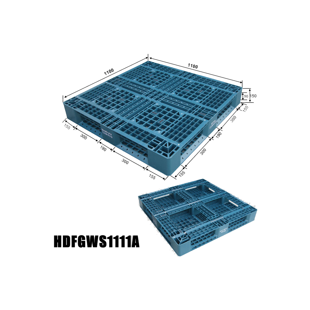 1100*1100 Full Perimeter Open Deck Stacked Forklifit Storage Plastic Pallet